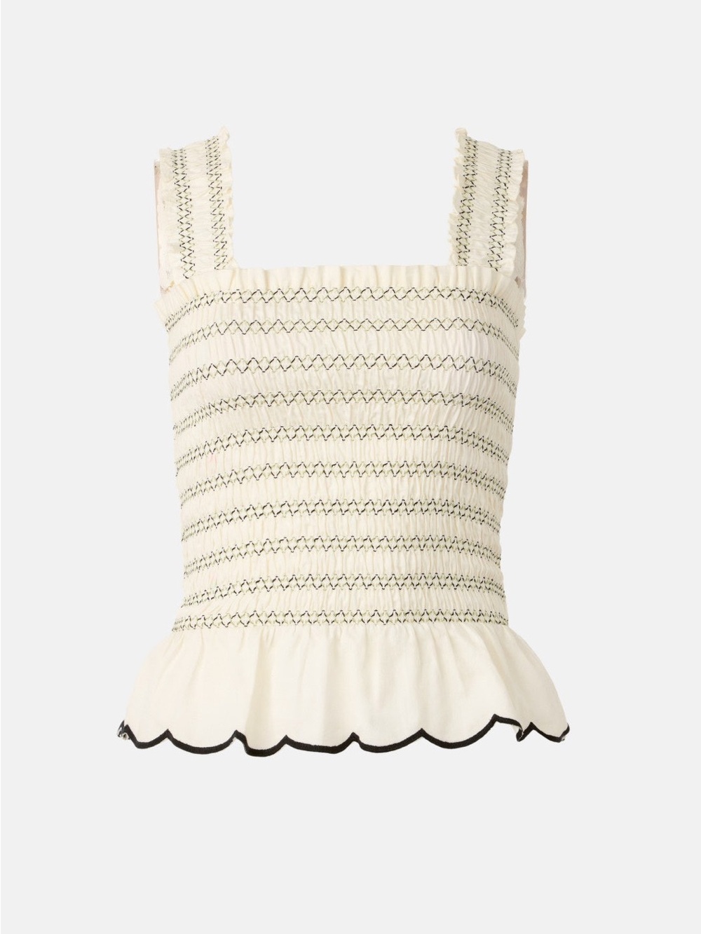 Fifteen Twenty Elliot White Smocked Top Size XS